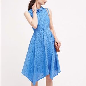 Anthropologie Blue Eyelet Dress